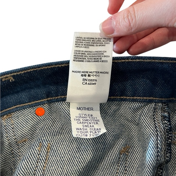 NWT Mother Snacks Smoothie Carpenter Sneak High-Rise Wide Leg Cuffed Jeans - Picture 8 of 12